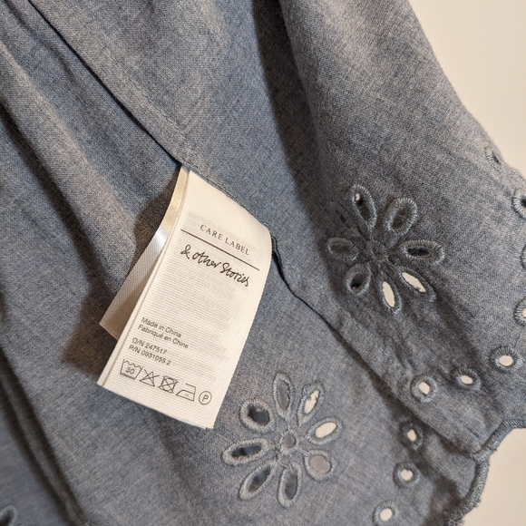 & Other Stories Tiered Broderie Blouse Shirt, Size 10 (EUR 40), Like New - Picture 8 of 9